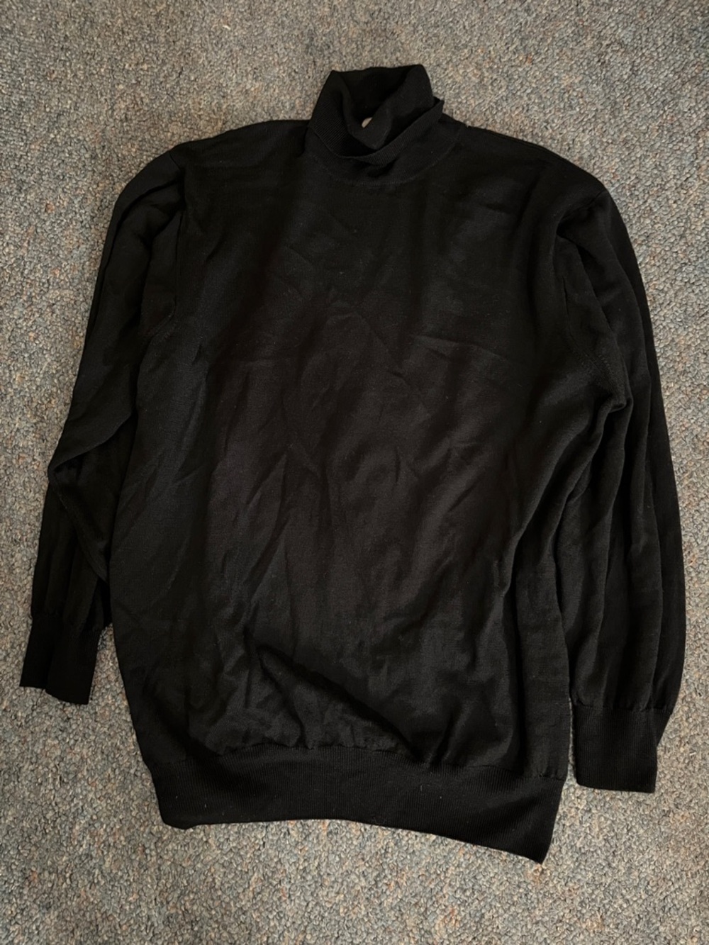 Pronto Uomo Black Turtleneck Sweater Merino Wool